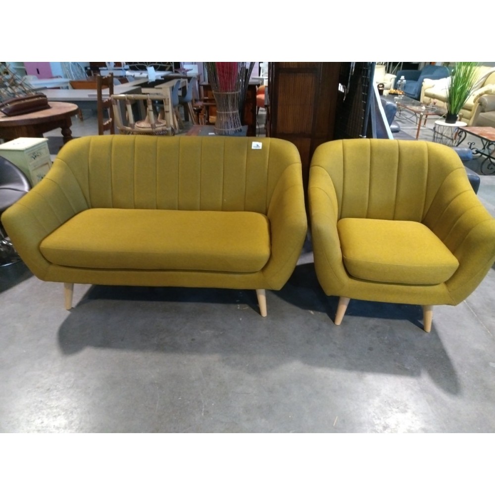 Canapé + fauteuil Vert