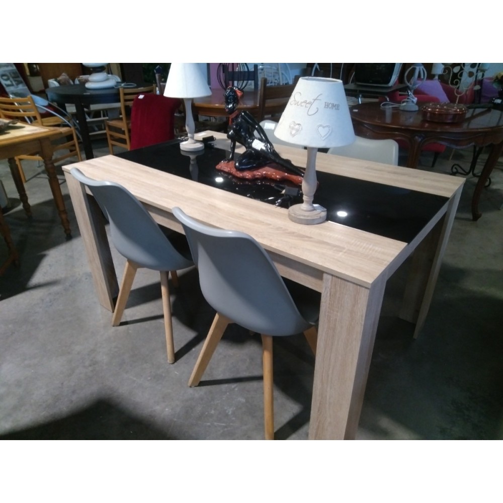 table cerusée 140x90 + 4 chaises