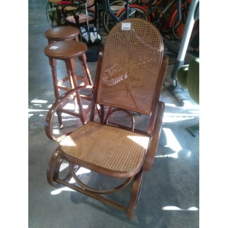 1 fauteuil rocking chair canage et bois de hêtre
