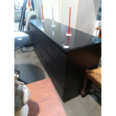 Commode noires 6 tiroirs