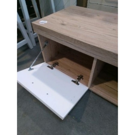 Meuble TV bois et blanc
