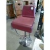 tabouret pied chrome siege bordeau 