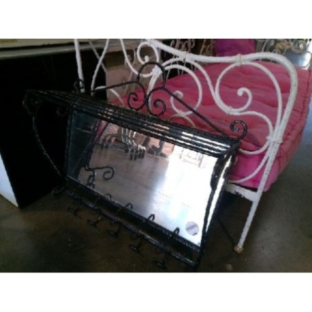 Porte manteau miroir fer forgé
