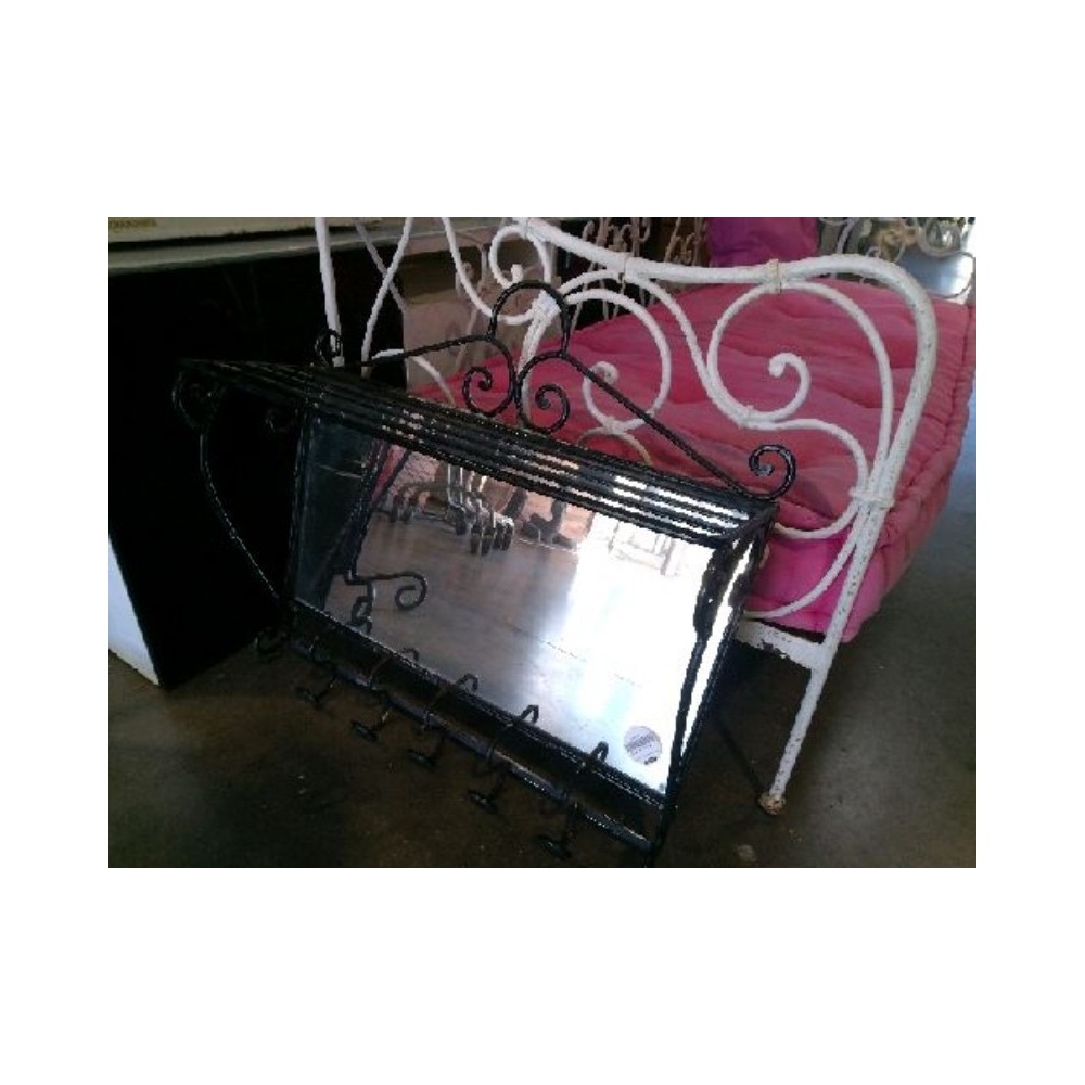 Porte manteau miroir fer forgé