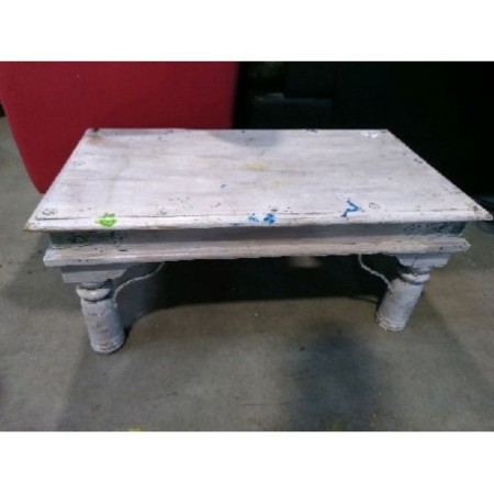 table basse indienne blanche 