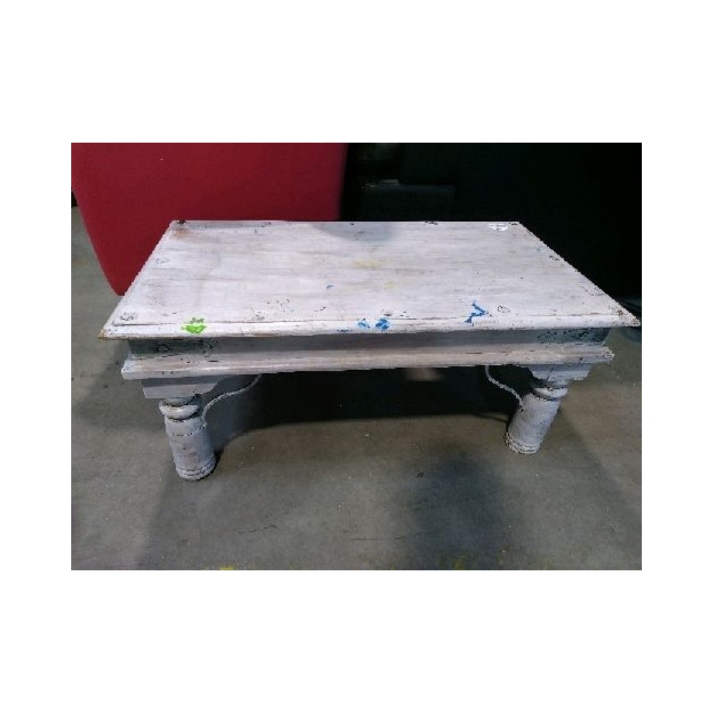 table basse indienne blanche 
