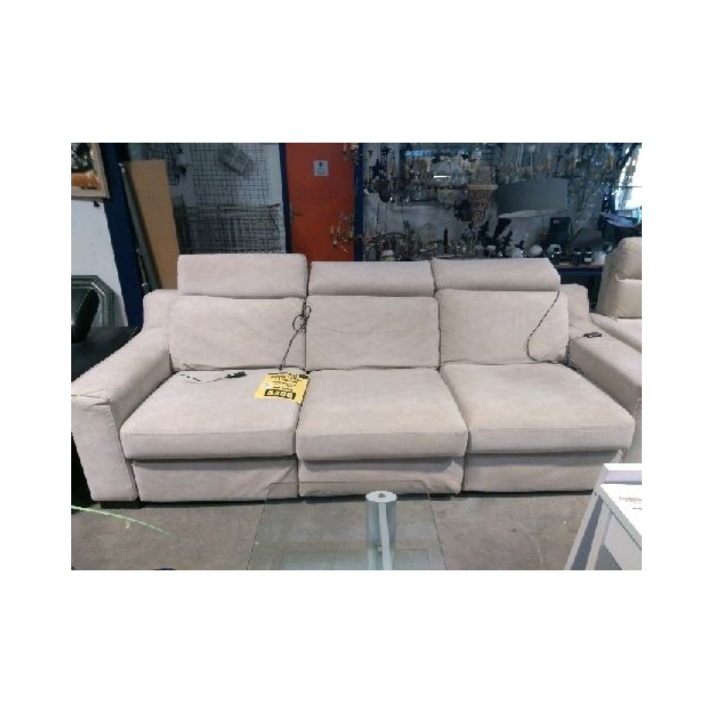 Canapé relax électrique 3 places + fauteuil suédine