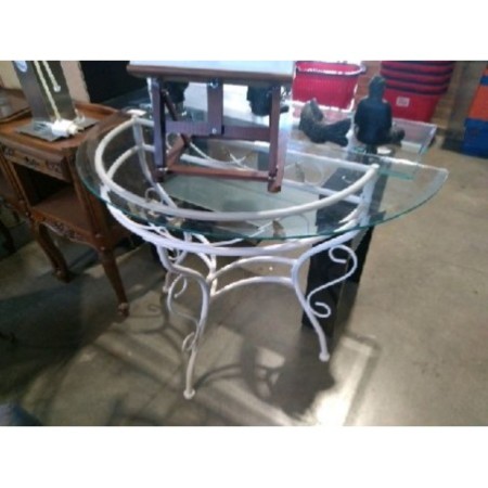table demi lune en fer forgé