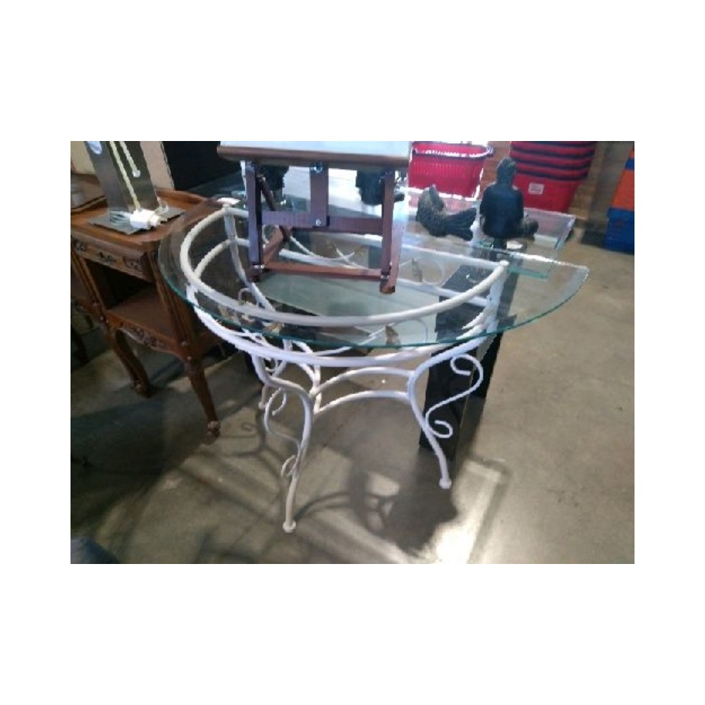 table demi lune en fer forgé