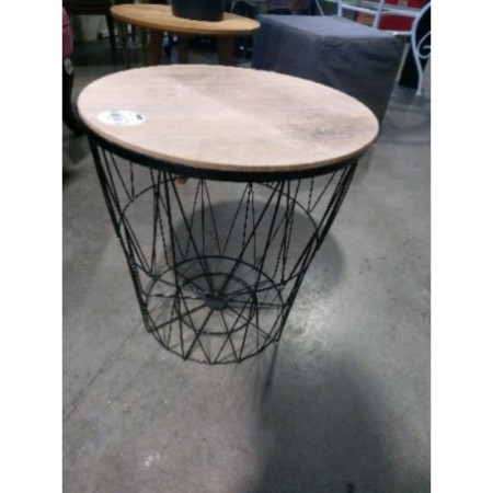 Table d'appoint ronde bois et fer