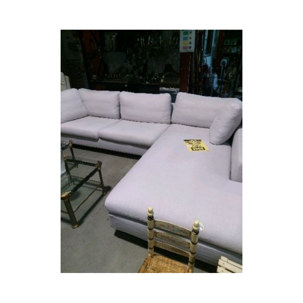 Canapé d'angle Rochebobois gris tissu