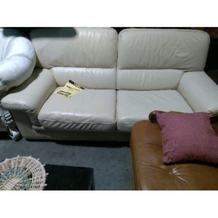 canapé 2 places cuir beige